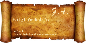 Faigl András névjegykártya